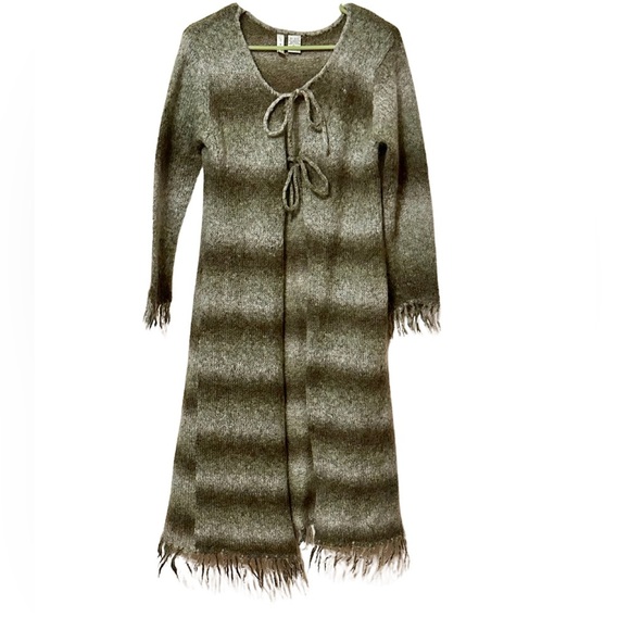 twiggy LONDON Sweaters - Vintage Twiggy London 90's Mohair Longline Fringe Duster Size XL